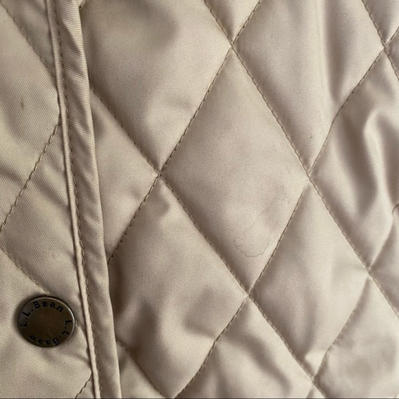LL Bean Tan Quilted Equestrian Puffy Vest - Picture 6 of 7